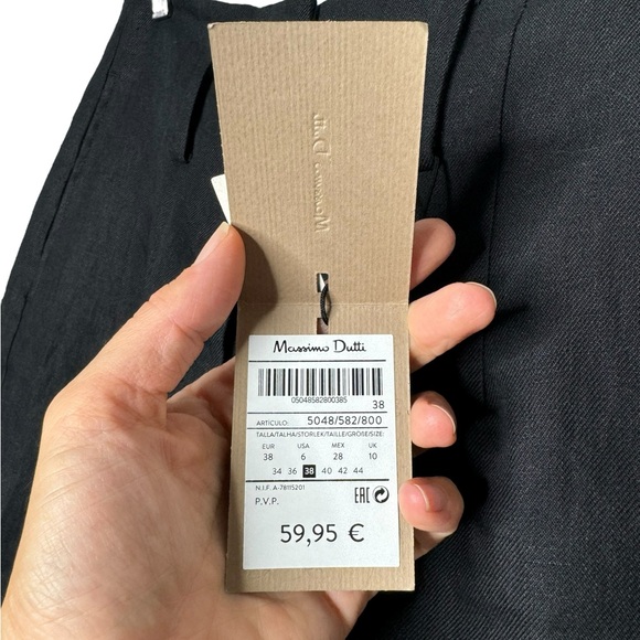 Massimo Dutti | NWT 100% Flax Linen Pleated Shorts in Black US 6 - Picture 8 of 10